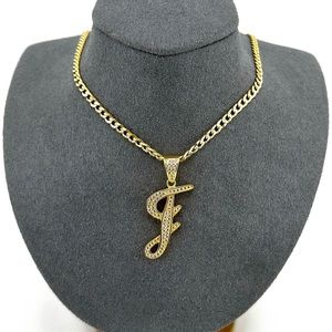 18K Gold Plated over 925 Solid Sterling Silver "J" Letter Necklace